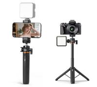 Mini Tripod for Camera Phone, 21” Desktop Tabletop Travel Small Selfie Stick Vlog Extension Rod with Phone Clip, 360° Ball Head, Cold Shoe, for iPhone DSLR Webcam Go Pro Insta 360 Action Accessories
