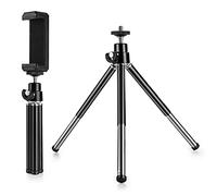 Mini Tripod for Webcam and Phone, Metal Extendable Webcam Stand with Phone Holder, Tripod for Webcam