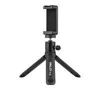 mini tripod HUIOP KT6 Mini Desk Tripod Rotatable Ball Head with Extendable Cold Shoe Phone Clip 1/4 Inch Screw for Smartphone Camera Selfie Video Recording Live Stream