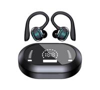 Mini True Wireless Headphones Version 5.3 Stereo On Ear Running Flip Hovering Digital Display Bids (Black, One Size)
