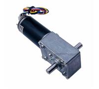 Mini Tubular DC Motor Encoder Low Noise Right Angle Corner Worm Gear Gearbox Reducer Dual axis 12V/24V Reduction Motors(Motorand bracket,80R-24V)