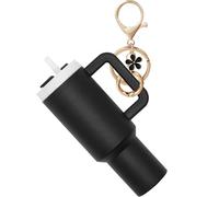 Mini Tumbler Keychain Accessories for Stanley Cup,Cute Cup Key Charms for Women Purse Handbag Backpack, Black, Medium