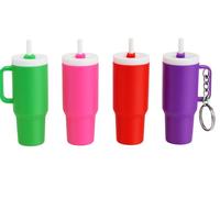 Mini Tumbler Keychain Accessories for Stanley Cup, Cute Stanley Charms with Tassel Pendant, Fashion Tumbler Keychain for Women Girls Handbag Backpack Purse, Made In Manchester (Red)