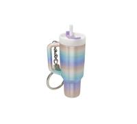 Mini Tumbler Keyring Accessories for Stanley Cup, Mini Cup Keychain Cute Tumbler Key Ring, Handbag Backpack Key School Bag (Pastel Rainbow Silk)