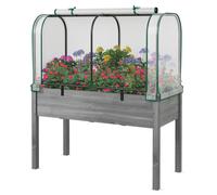 Mini Tunnel Greenhouse w/ Roll-up Door & PE Cover White (118 x 55 x 60 cm)