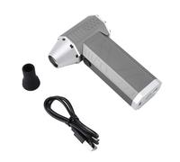 Mini Turbo Fan Jet Dry Blower, Rechargeable Electric Air Duster with 120000RPM Brushless Motor, 3 Speeds Handheld Jet Fan with LED Light for Keyboard Cleaning and Outdoor (Grey and Silver)