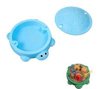 Mini Turtle Sandbox Desk Toy,Mini Turtle Sandbox with Tools,Zen Garden Kit for Calm and Focus,Stress Relief Novelty Gift,Decor Desktop Accessories for Home and Office (Light Blue)