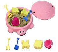 Mini Turtle Sandbox Desk Toy, Portable Sand Toy with Lid, Stress Relief Novelty Gift for Adults and Kids at Home and Office (Pink)