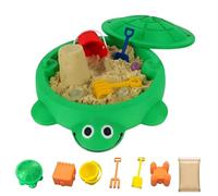 Mini Turtle Sandbox Desk Toy with Sand and Tools, Mini Turtle Sandbox with Lid, Zen Garden for Desk, for Office or Home Decoration (Green)