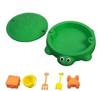 Mini Turtle Sandbox Desk Toy with Tools, Desktop Sandbox Zen Garden Kit for Stress Relief Sensory Sand Tray Home Office Desk Decor for Adults and Kids (Green)