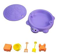 Mini Turtle Sandbox Desk Toy with Tools, Desktop Sandbox Zen Garden Kit for Stress Relief Sensory Sand Tray Home Office Desk Decor for Adults and Kids (Purple)