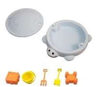 Mini Turtle Sandbox Desk Toy with Tools, Desktop Sandbox Zen Garden Kit for Stress Relief Sensory Sand Tray Home Office Desk Decor for Adults and Kids (White)