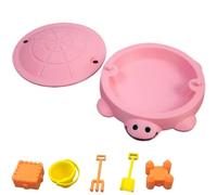 Mini Turtle Sandbox Desk Toy with Tools, Desktop Sandbox Zen Garden Kit for Stress Relief Sensory Sand Tray Home Office Desk Decor for Adults and Kids (Pink)