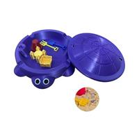 Mini Turtle Sandbox with Lid - Desktop Sand Box Toy for Kids, Toddlers, Table Zen Playset, Stress Relief & Decorative Outdoor/Indoor Sand Pit (Dark Purple)