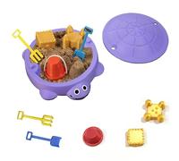 Mini Turtle Sandbox with Lid for Desk, Portable Sand Toy with Molds Mini Tools, Minis Zen Garden Kit, Desktop Decor Accessories for Home and Office, Stress Relief Novelty Gift for Kid Adult (Purple)