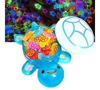 Mini Turtles 100 Pack, Glow In The Dark Tiny Turtles With Big Turtle Storage Box, Luminous Resin Animals Miniature Fairy Garden Landscape Accessories