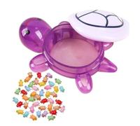 Mini Turtles for Crafts Luminous,100pcs Mini Turtles with Large Turtles Storage Box,Mini Turtles Glow in the Dark,Tiny Turtle Toys Mini Resin Animals for Fairy Garden Accessories (Purple Set)