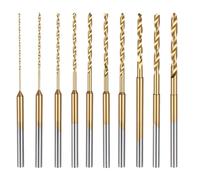 Mini Twist Drill Bit Set, 10Pcs 0.6mm-2.2mm Micro Drill Bits Set HSS 2.35mm Shank Titanium Coated Tiny Drilling Bits Hole Drilling Tool for DIY, Wood, Jewelry