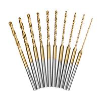 Mini Twist Drill Bits Set - 10Pcs 0.6mm-2.2mm Micro Wood Drill Bit 2.35 Shank Titanium Coated HSS Engraving Drill Bits Hole Drilling Tool for DIY Resin, Beads, Jewelry (10)