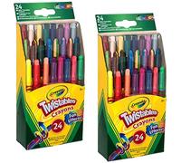 Mini Twistables Crayons, 24 Classic Colors Non-Toxic Art Tools for Kids & Toddlers 3 & Up, Great for Kids Classrooms Or Preschools, Self-Sharpening No-Mess Twist-Up Crayons (2 Pack)