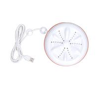 Mini Ultrasonic Turbine Washing Machine Powerful Decontamination Strong Power 50s Reverse Cycle Intelligent Working Chip Convenient Carry for Home Students ABS Material 12.5x6.8cm