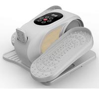 Mini Under Desk Elliptical Low Impact Electric Leg Exerciser As Seen on TV While Sitting for Seniors 12 Speeds with Non-Slip Mat Quiet & Portable for Home and Office White Wood Grain