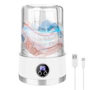 Mini Underwear Washing Machine, Rechargeable Clothes Washer, 1L Deep Cleaning Capacity, Duals Wash Mode, Quiet Operations, Compact Portable Appliance for Baby Clothes, Sock Use, 20x13x13cm Transparent