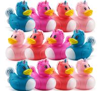 Mini Unicorn Rubber Duckies (Pack of 24) Assorted 2 Inch Duckies Squirt Bath Tub Toy for Kids Squeezable and Squirtable Great for Birthday Par