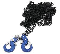 Mini Universal RC Tow Hook with Black Chain for Axial SCX10, HSP 94180, RC4WD D90, Traxxas TRX4, CC01, D110, TF2, Tamiya TRX4-24mm Hook, 100cm Chain for Crawler, Off-Road, and Recovery Models (Blue)