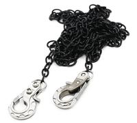 Mini Universal RC Tow Hook with Black Chain for Axial SCX10, HSP 94180, RC4WD D90, Traxxas TRX4, CC01, D110, TF2, Tamiya TRX4-24mm Hook 100cm Chain for Crawler, Off-Road, and Recovery Model (Silver)