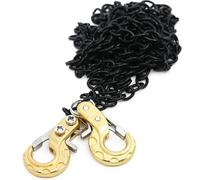 Mini Universal RC Tow Hook with Black Chain for Axial SCX10, HSP 94180, RC4WD D90, Traxxas TRX4, CC01, D110, TF2, Tamiya TRX4-24mm Hook, 100cm Chain for Crawler, Off-Road, and Recovery Models (Gold)