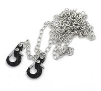 Mini Universal RC Tow Hook with Silver Chain for Axial SCX10, HSP 94180, RC4WD D90, Traxxas TRX4, CC01, D110, TF2, Tamiya TRX4-24mm Hook, 100cm Chain for Crawler, Off-Road, and Recovery Model(Black)