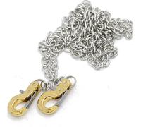 Mini Universal RC Tow Hook with Silver Chain for Axial SCX10, HSP 94180, RC4WD D90, Traxxas TRX4, CC01, D110, TF2, Tamiya TRX4-24mm Hook, 100cm Chain for Crawler, Off-Road, and Recovery Model(Gold)