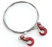 Mini Universal RC Tow Hook with Steel Cable for Axial SCX10, HSP 94180, RC4WD D90, Traxxas TRX4, CC01, D110, TF2, Tamiya TRX4-24mm Hook, 100cm Cable for Crawler, Off-Road, and Recovery Models