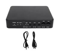 Mini UPS Battery Backup and 10400mAh Uninterruptible Power Supply with 6 Ports - DC 5V 9V 12V 2A, USB 5V, POE 15V 24V for Network Routers, Security Cameras, and Access Control