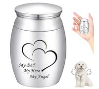 Mini Urns for Human Ashes Tiny Keepsake Urns for Dad Ashes 1.6 inch Small for Stainless Steel Funeral My Dad My Angel Cremation