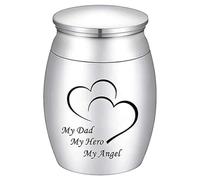 Mini Urns for Human Ashes Tiny Keepsake Urns for Dad Ashes 1.6'' Small for Adult Stainless Steel Funeral My Dad My Angel Cremation