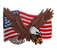 Mini USA Eagle Flag Patch Iron Sew On Cloth Small United States of America Badge
