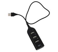 Mini USB 2.0 4-port Hub Black Abs Plug and Play Portable