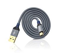 Mini USB 2.0 to Mini B Cable - 3M Braided Data & Charging Cable Compatible with PS3 Controller, Garmin GPS, Blue Yeti, Hero 3/4, Dash Cam, Nikon, Canon (Grey)