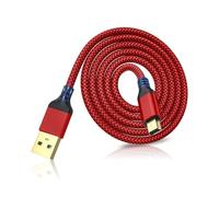 Mini USB 2.0 to Mini B Cable - 3M Braided Data & Charging Cable Compatible with PS3 Controller, Garmin GPS, Blue Yeti, Hero 3/4, Dash Cam, Nikon, Canon (Red, 1P-3M)