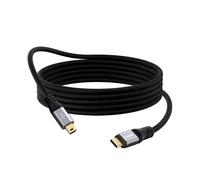 Mini USB Cable 1ft/12inch, Short USB C to Mini B Cord, Data Sync & Charging | 480Mbps, Braided, Gold-Plated, Compatible with GoPro Hero 3+, Cameras, PS3 Controller, Dash Cam, Garmin GPS, TI-84 and More