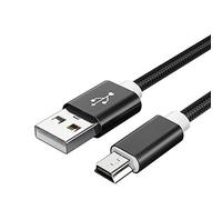 Mini USB Cable 2M Nylon Braided USB 2.0 to Mini B Cable Data Transfer & Charger Cable Compatible with Dash Cam, PS3 Controller, MP3 Player, PDA, Camera, Scanner and More Mini USB Devices (Black)