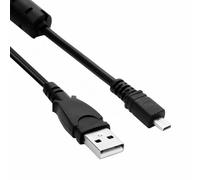 Mini USB Camera Charger Cable 1.5M - Compatible with Nikon CoolPix, Sony Cyber-shot, Fuji FinePix, Olympus FE, Panasonic Lumix, Casio, Pentax, Sanyo, Konica Digital Cameras - 1 Pack, Black