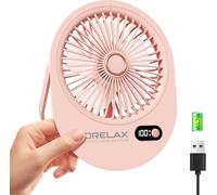 Mini USB Desk Fan Rechargeable Ultra Quiet 180° Folding 6 Speeds Small Fans