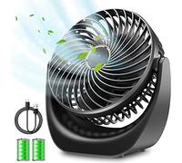 Mini USB Desk Fan - Silent, Powerful, Rechargeable With 4000mAh Battery, 5 Speed Portable With 360° Rotatable Head for Home, Office, Bedroom, Library