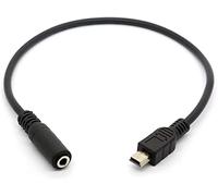 Mini USB Male to 3.5mm Female AUX Audio Cable Cord for Headset Adapter Active Clip Mic Microphone (Mini USB Male To 3.5mm Aux Female)