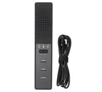 Mini USB Microphone Office Speaker with 3 USB Ports for Desktop Pcs | ABS Black Build, Near-field Audio, Portable Conference Use, for Streamers and Remote Workers