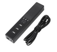 Mini USB PC Speaker with Three Ports, Stereo Audio for Calls and Singing | Black ABS Construction, Portable Desktop Design, 1w Output, 5v Input, Supports Microphones and USB Peripherals