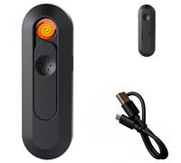 Mini USB Rechargeable Electric Lighter, Tungsten Filament Heating Technology, Flameless & Windproof, Portable Electric Lighter for Cigarettes, Candles, Outdoor (Black)